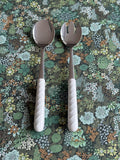 Retro salad cutlery, porcelain