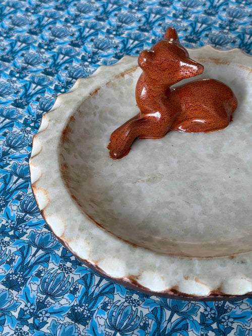 Ceramic deer plate, Uppsala Ekeby