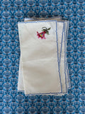 Linen napkins, flower embroidery