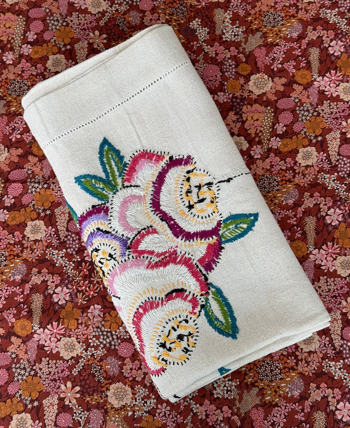 Vintage tablecloth with embroidery