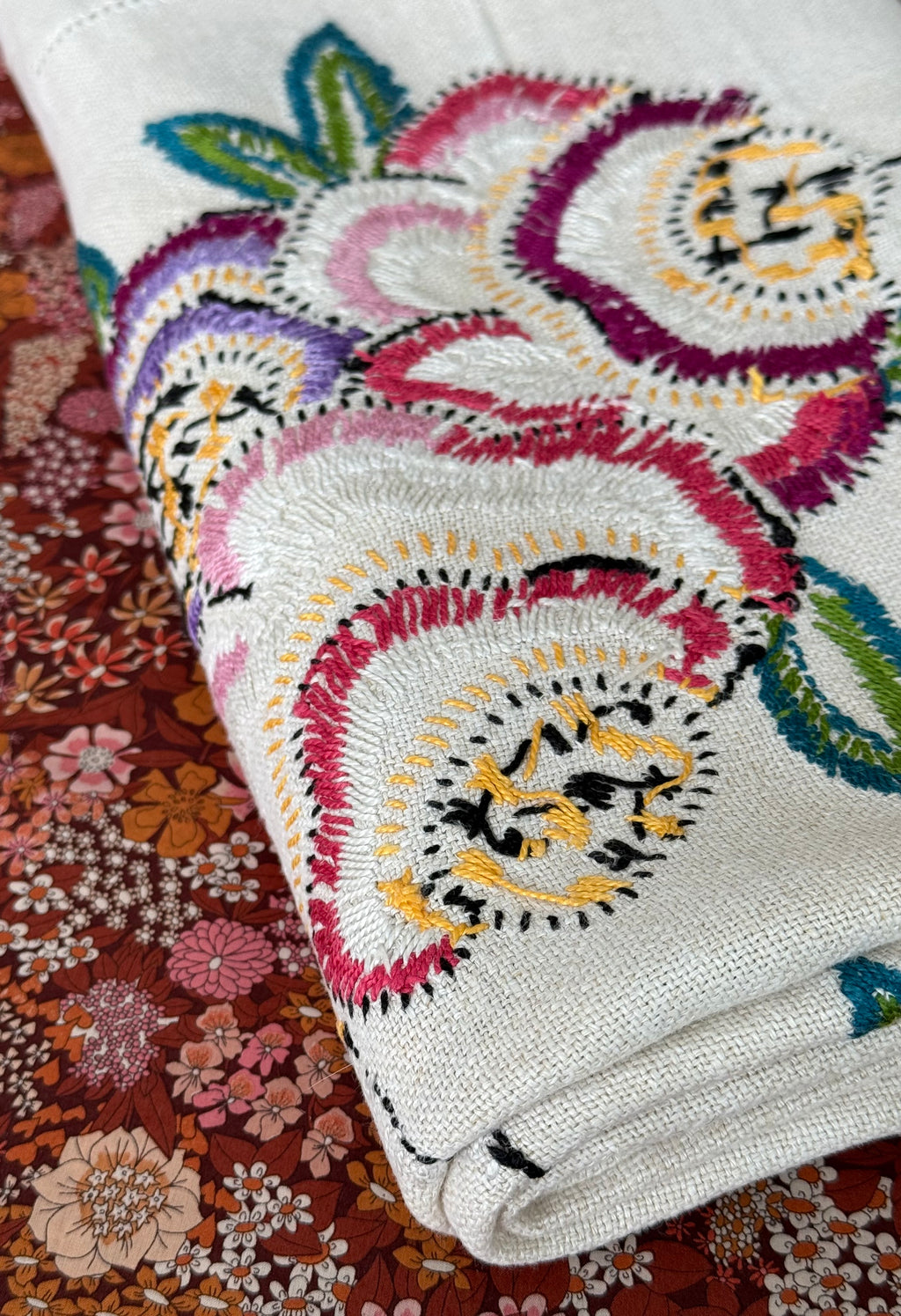 Vintage tablecloth with embroidery