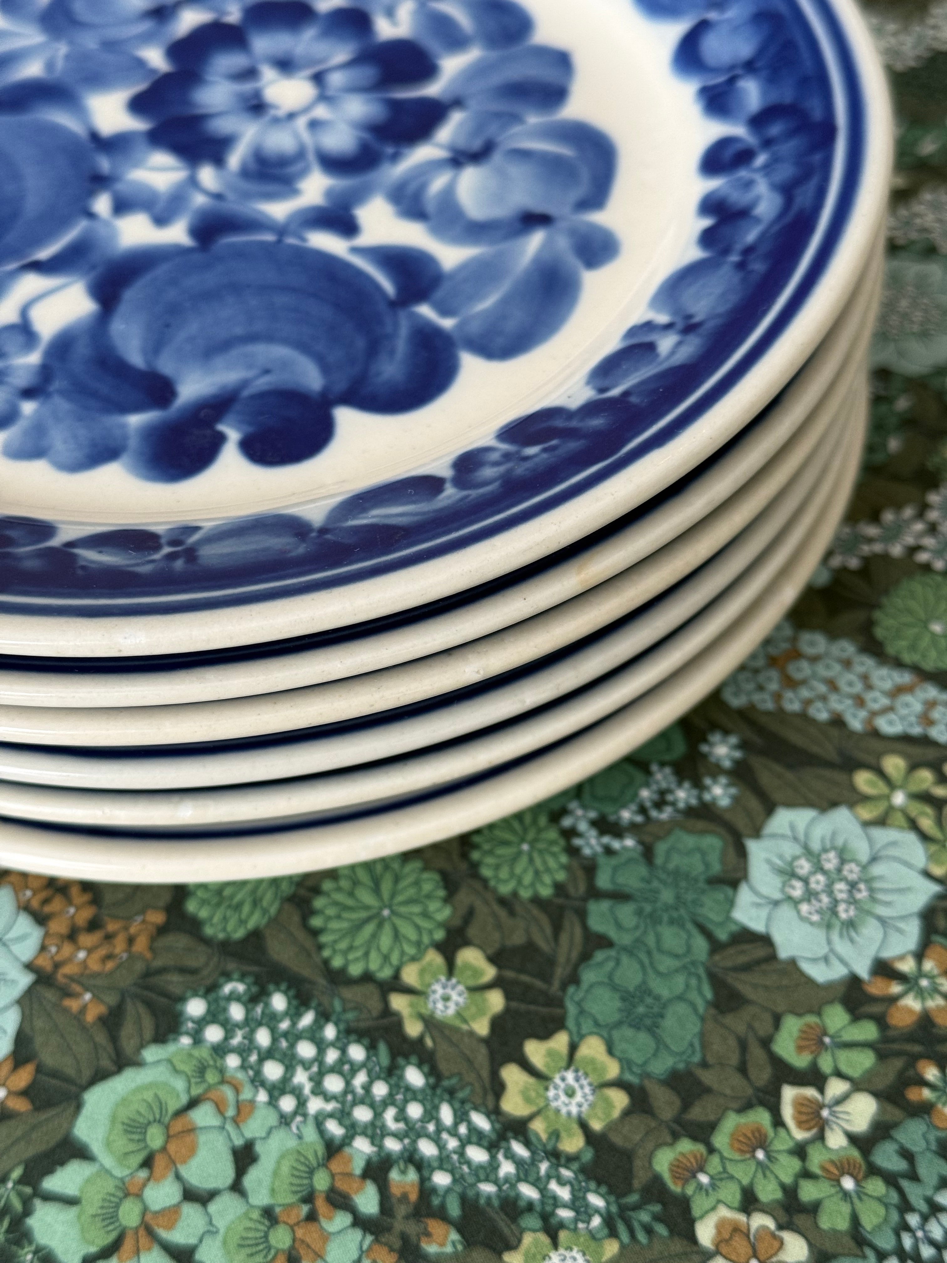 Six hand painted plates, Wloclawek Fajans