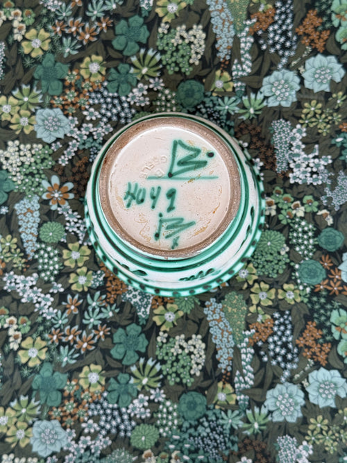 A hand-painted ceramic pot, Gefle by Eva Jancke Björk.