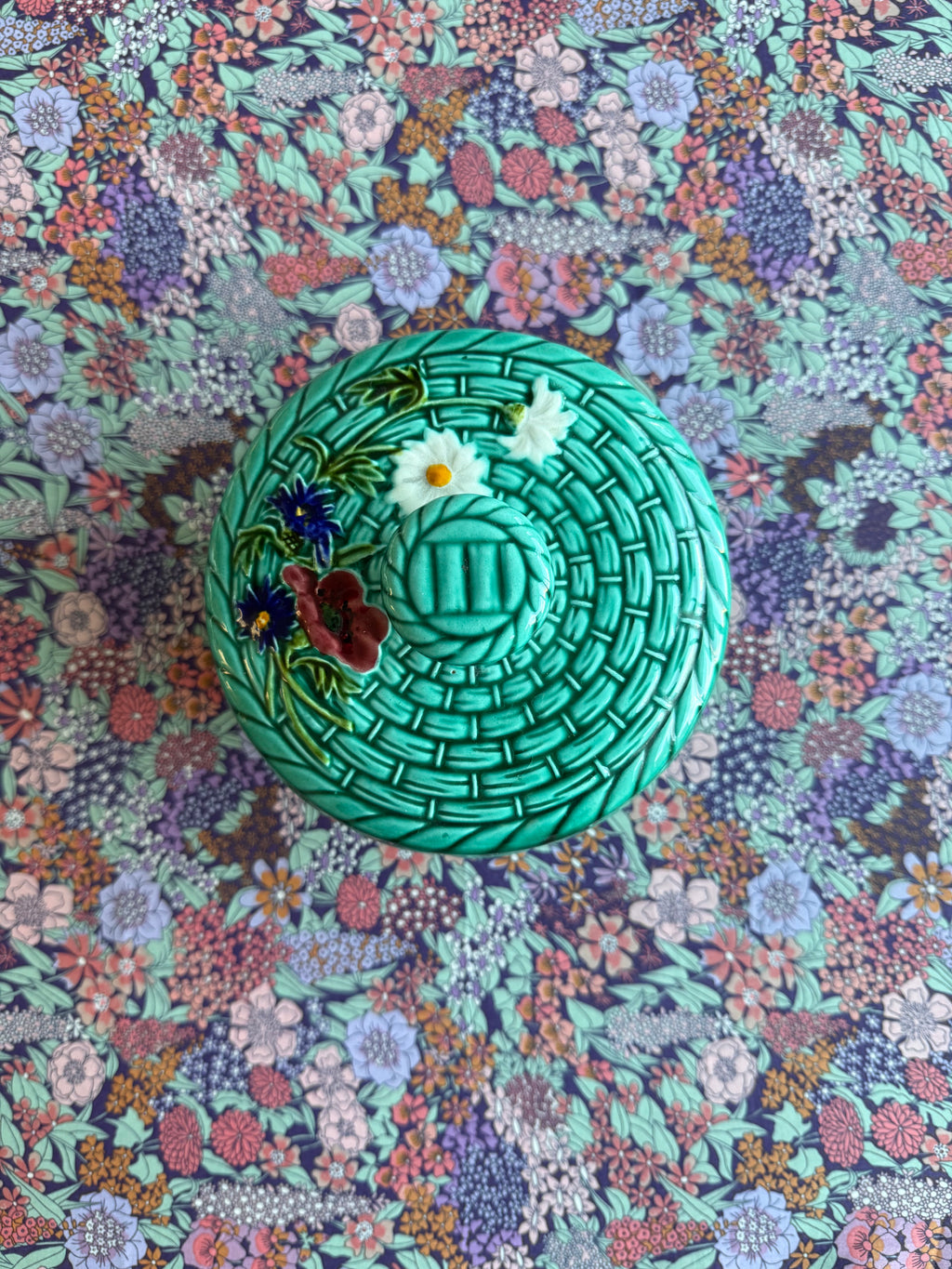 Vintage Majolica ceramic bowl, by Schramberg