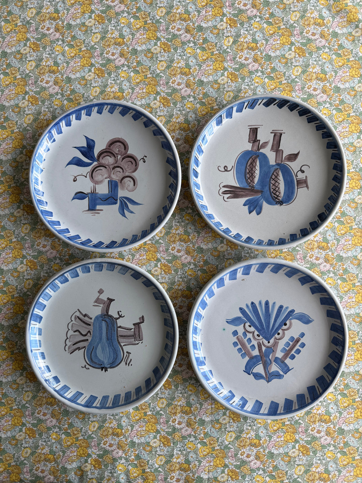 Four plates, Uppsala Ekeby by Anna-Lisa Thomson